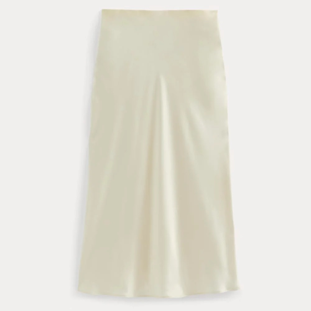 Everlane Cream Midi Skirt